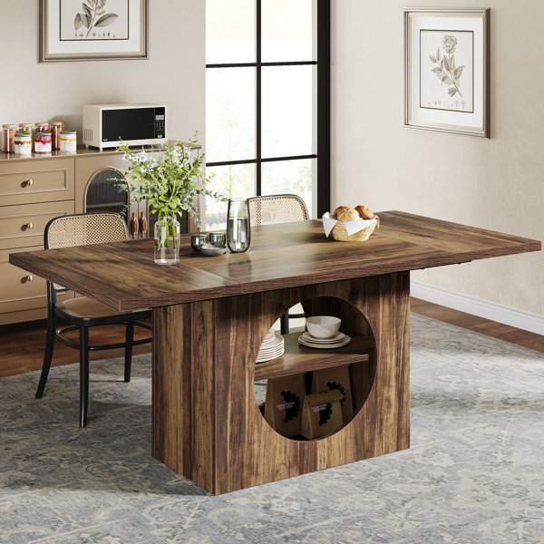 Millwood Pines 63" Rectangular 2-Tier Storage Dining Table for 4-6 ...